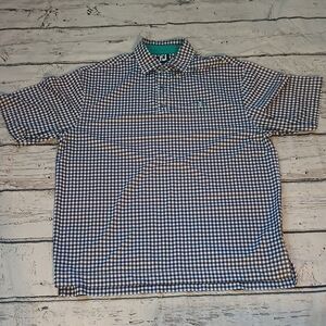 Footjoy Men's Black White Gingham Disney Polo Shirt L